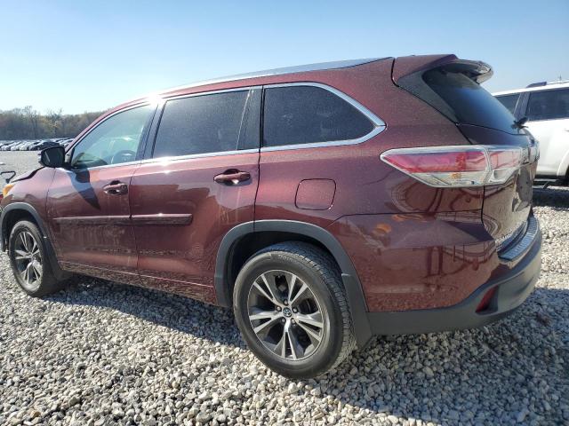 5TDKKRFH9GS175326 - 2016 TOYOTA HIGHLANDER XLE 勃艮第红 照片 2