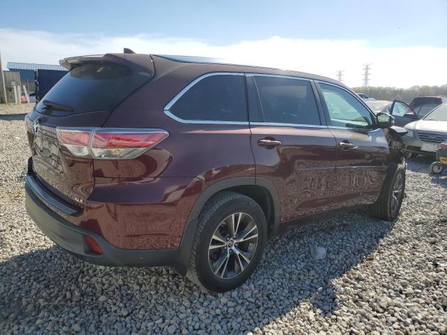 5TDKKRFH9GS175326 - 2016 TOYOTA HIGHLANDER XLE 勃艮第红 照片 3