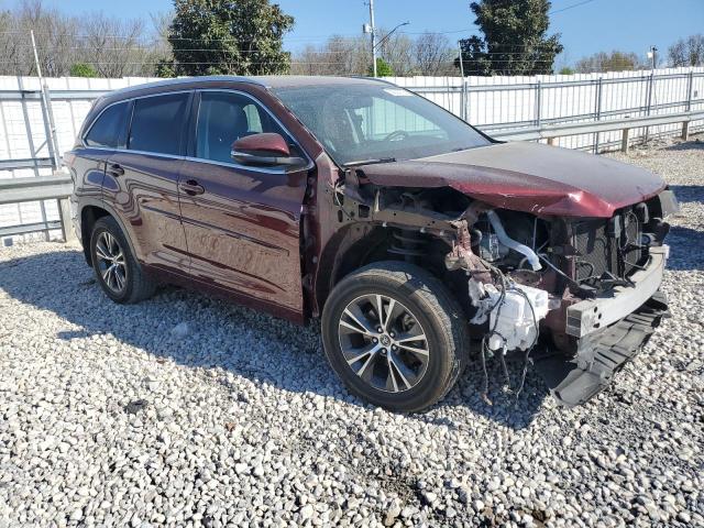 5TDKKRFH9GS175326 - 2016 TOYOTA HIGHLANDER XLE 勃艮第红 照片 4