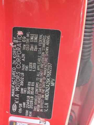 KNDJN2A26K7682197 - 2019 KIA SOUL RED photo 13