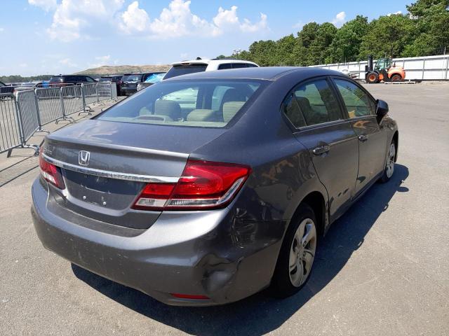 19XFB2F53DE262515 - 2013 HONDA CIVIC LX GRAY photo 4