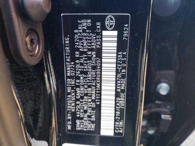 4T1T11AKXRU904097 - 2024 TOYOTA CAMRY SE NIGHT SHADE BLACK photo 12