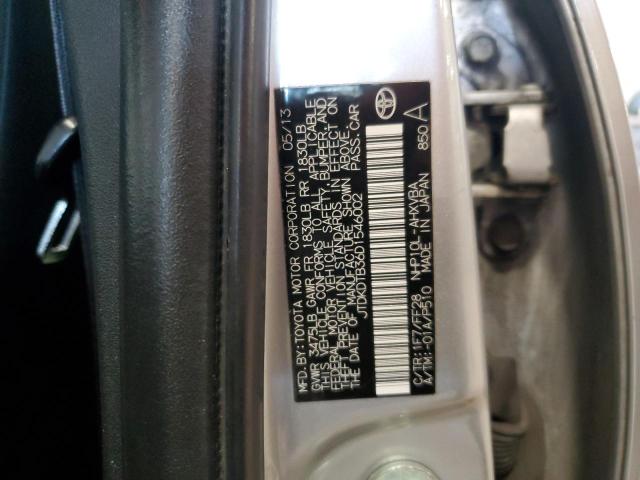 JTDKDTB36D1546002 - 2013 TOYOTA PRIUS C SILVER photo 12