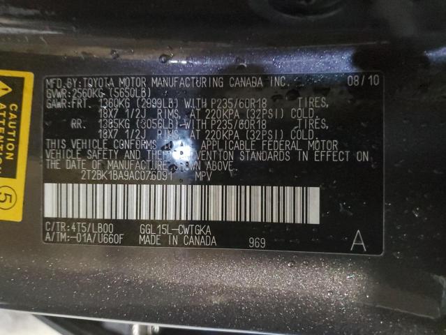 2T2BK1BA9AC076091 - 2010 LEXUS RX 350 GRAY photo 14