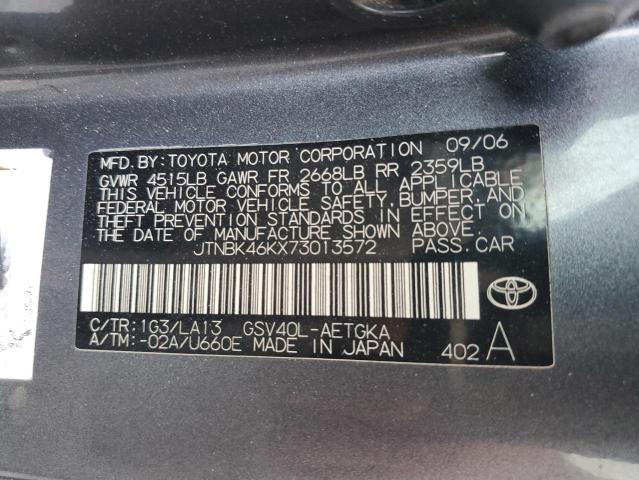 JTNBK46KX73013572 - 2007 TOYOTA CAMRY LE GRAY photo 12