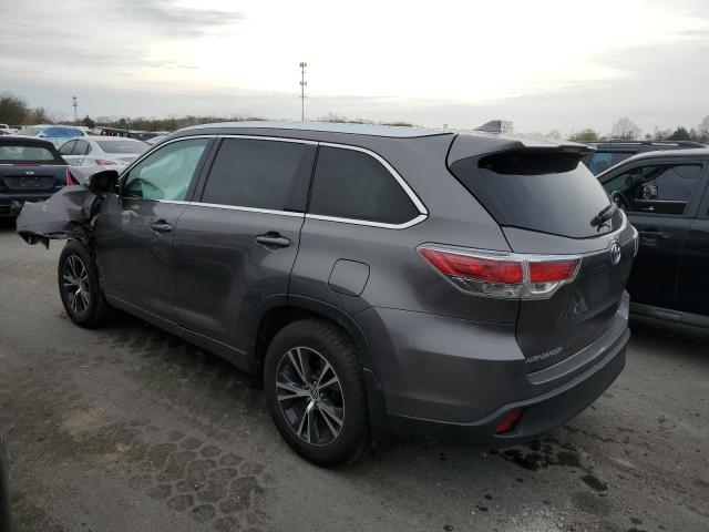 5TDJKRFH4GS250803 - 2016 TOYOTA HIGHLANDER XLE GRAY photo 2
