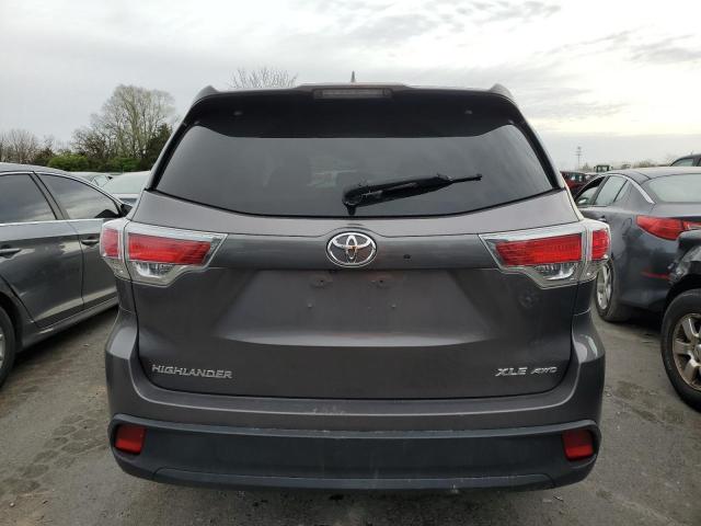 5TDJKRFH4GS250803 - 2016 TOYOTA HIGHLANDER XLE GRAY photo 6