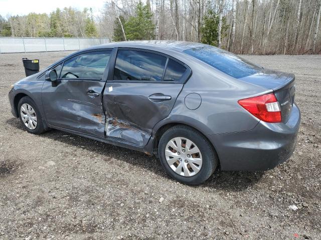 2HGFB2F44CH057796 - 2012 HONDA CIVIC LX GRAY photo 2