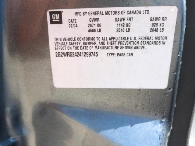 2G2WR524241299745 - 2004 PONTIAC GRAND PRIX GTP GRAY photo 12