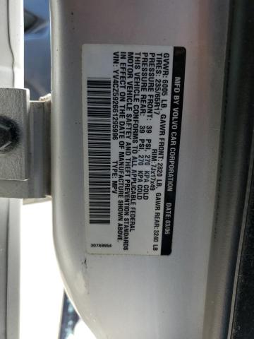 YV4CZ592661295996 - 2006 VOLVO XC90 SILVER photo 12