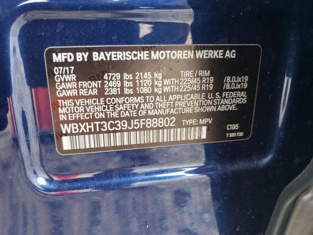 WBXHT3C39J5F88802 - 2018 BMW X1 XDRIVE28I BLUE photo 13