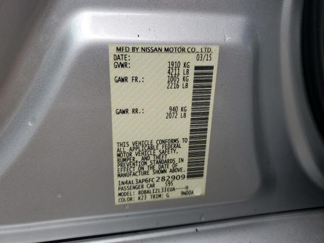 1N4AL3AP6FC282909 - 2015 NISSAN ALTIMA 2.5 SILVER photo 12