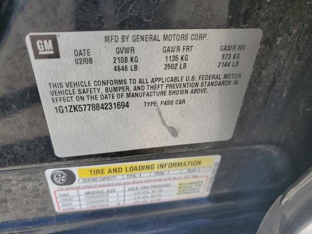 1G1ZK577884231694 - 2008 CHEVROLET MALIBU LTZ შავი ფოტო 12