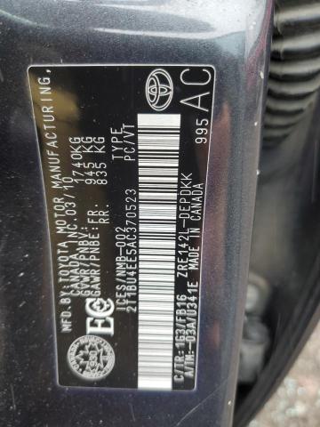 2T1BU4EE5AC370523 - 2010 TOYOTA COROLLA BASE Серый фото 12