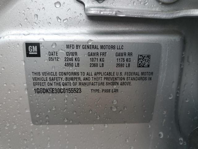 1G6DK5E30C0155523 - 2012 CADILLAC CTS PERFORMANCE COLLECTION Gümüş fotoğraf 12