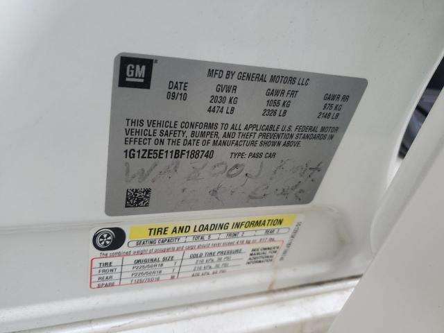 1G1ZE5E11BF188740 - 2011 CHEVROLET MALIBU LTZ WHITE photo 13