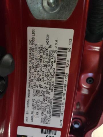 5TEJU62N87Z380221 - 2007 TOYOTA TACOMA DOUBLE CAB PRERUNNER RED photo 12