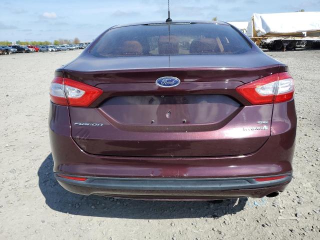 3FA6P0LU5DR247725 - 2013 FORD FUSION SE HYBRID BURGUNDY photo 6