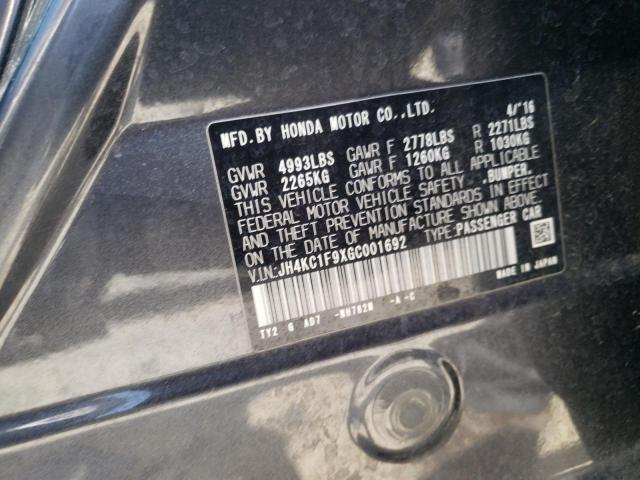 JH4KC1F9XGC001692 - 2016 ACURA RLX ADVANCE GRAY photo 12