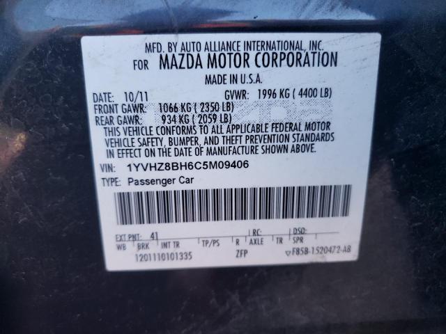 1YVHZ8BH6C5M09406 - 2012 MAZDA 6 I GRAY photo 12