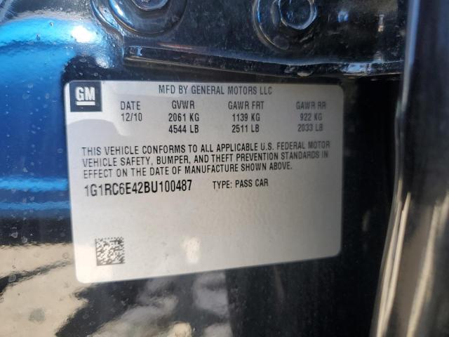 1G1RC6E42BU100487 - 2011 CHEVROLET VOLT BLACK photo 12