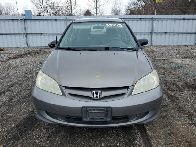 2HGES16355H010924 - 2005 HONDA CIVIC DX VP Մոխրագույն լուսանկար 5