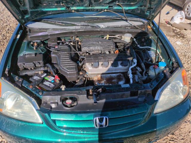 2HGES26761H602898 - 2001 HONDA CIVIC EX მწვანე ფოტო 11
