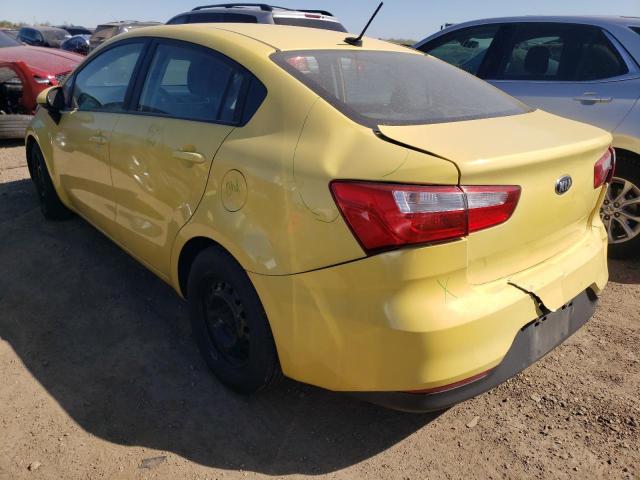 KNADM4A30G6604240 - 2016 KIA RIO LX YELLOW photo 2