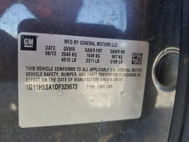 1G11H5SA1DF329673 - 2013 CHEVROLET MALIBU LTZ გრაფიტი ფოტო 12