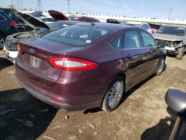 3FA6P0LU1DR278129 - 2013 FORD FUSION SE HYBRID BURGUNDY photo 3