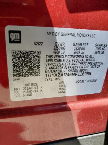 1GYAZAR46NF116968 - 2022 CADILLAC XT4 LUXURY RED photo 13