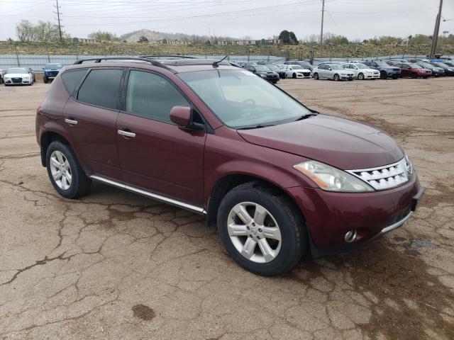 JN8AZ08W87W663024 - 2007 NISSAN MURANO SL BURGUNDY photo 4