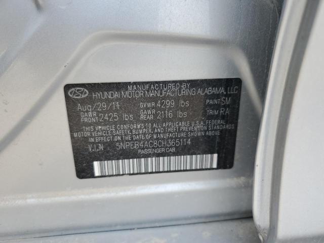 5NPEB4AC8CH365114 - 2012 HYUNDAI SONATA GLS SILVER photo 12