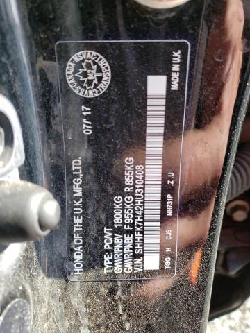 SHHFK7H42HU310408 - 2017 HONDA CIVIC SPORT 黑色 照片 12