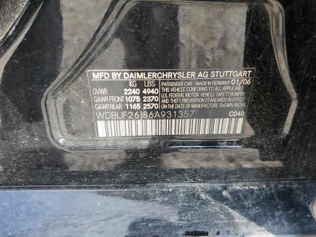 WDBUF26J86A931357 - 2006 MERCEDES-BENZ E 320 CDI BLACK photo 12