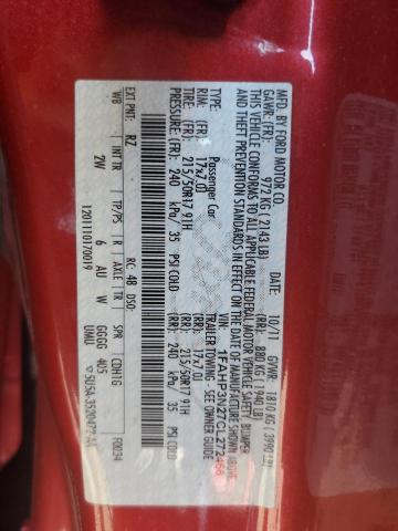 1FAHP3N27CL272466 - 2012 FORD FOCUS TITANIUM RED photo 13