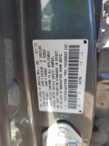 1HGCP2F81AA077099 - 2010 HONDA ACCORD EXL GRAY photo 12