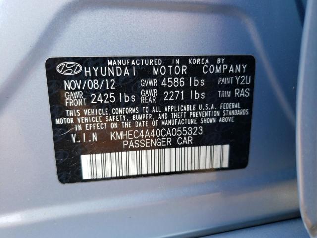 KMHEC4A40CA055323 - 2012 HYUNDAI SONATA HYBRID BLUE photo 12