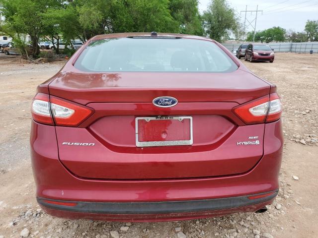 3FA6P0LU6ER103926 - 2014 FORD FUSION SE HYBRID RED photo 6