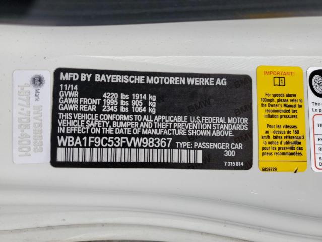 WBA1F9C53FVW98367 - 2015 BMW 228 I SULEV WHITE photo 12