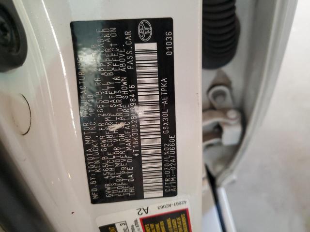 4T1BK3DB2BU398416 - 2011 TOYOTA AVALON BASE 白色 照片 12