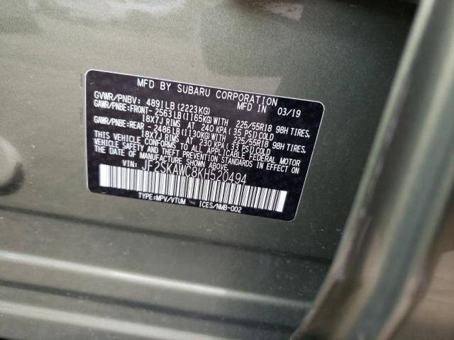 JF2SKAWC8KH520494 - 2019 SUBARU FORESTER TOURING 绿色 照片 14