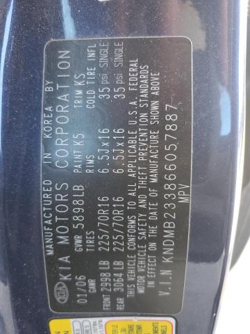 KNDMB233866057887 - 2006 KIA SEDONA EX BLUE photo 13