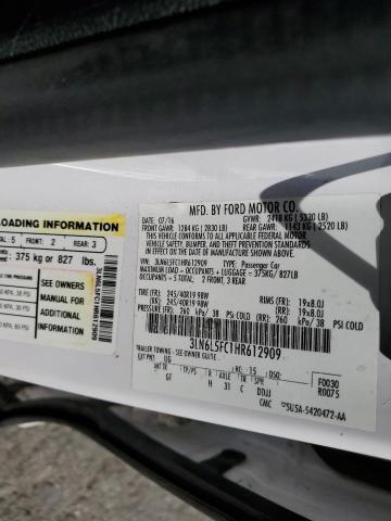 3LN6L5FC1HR612909 - 2017 LINCOLN MKZ RESERVE 白色 照片 12