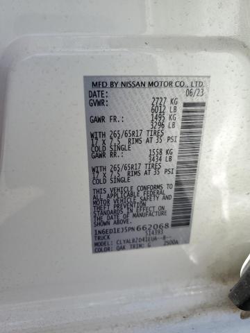 1N6ED1EJ5PN662068 - 2023 NISSAN FRONTIER S WHITE photo 12