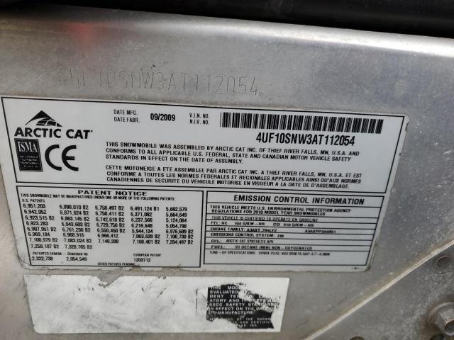 4UF10SNW3AT112054 - 2010 ARCTIC CAT SNOW CAT TWO TONE photo 10
