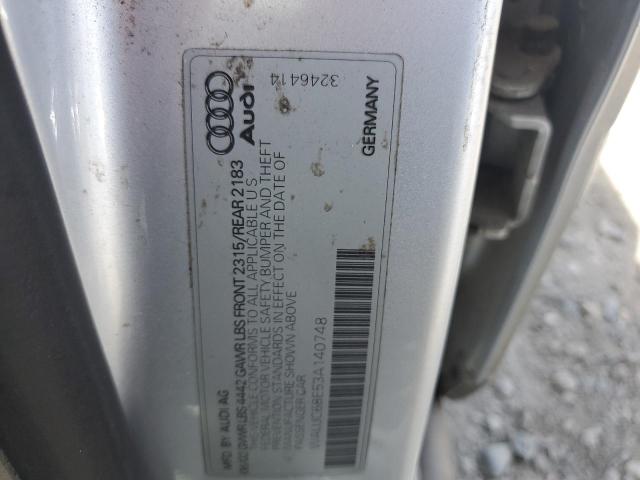 WAUJC68E53A140748 - 2003 AUDI A4 1.8T SILVER photo 12