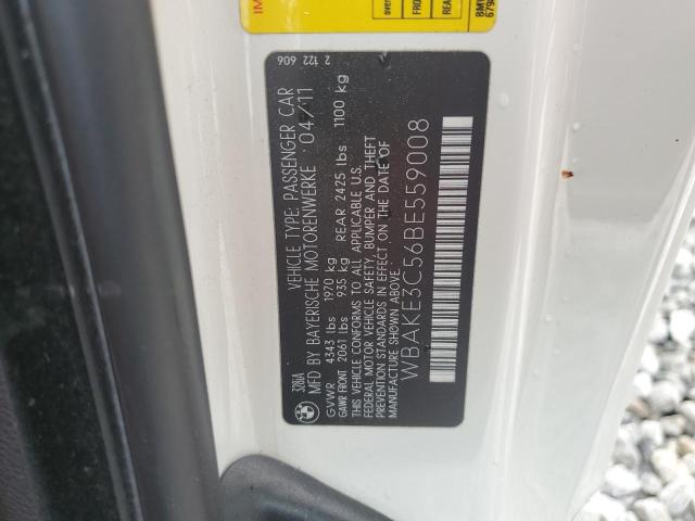 WBAKE3C56BE559008 - 2011 BMW 328 I WHITE photo 13