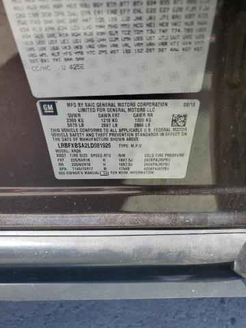 LRBFXBSA2LD081926 - 2020 BUICK ENVISION PREFERRED BROWN photo 12