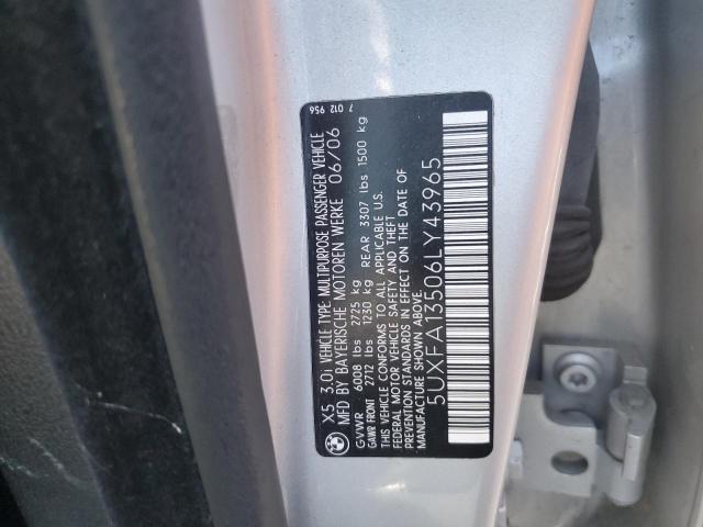 5UXFA13506LY43965 - 2006 BMW X5 3.0I SILVER photo 13